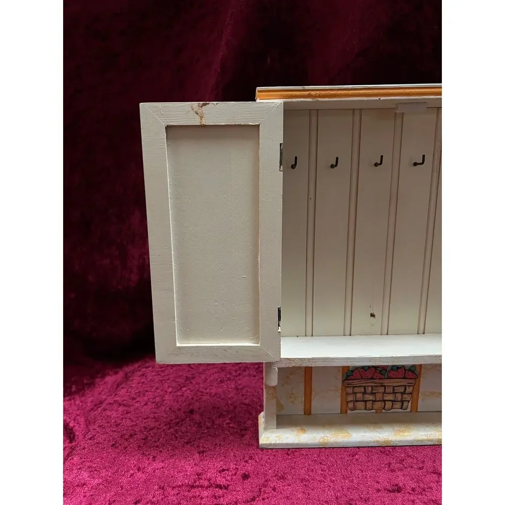 Vintage Terry's Village Wood Key Cabinet - Kitchen Cupboard Wall Key Holder